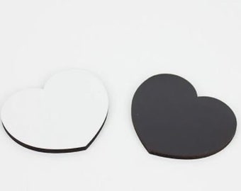 10 x Blank Sublimation Heart Shaped MDF Magnets