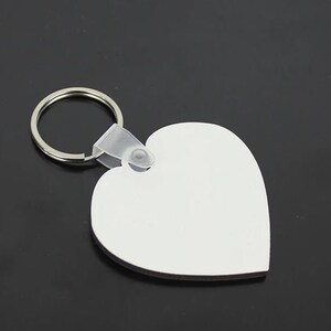 10 x Blank Sublimation Heart Shaped Keyrings, Double Sided