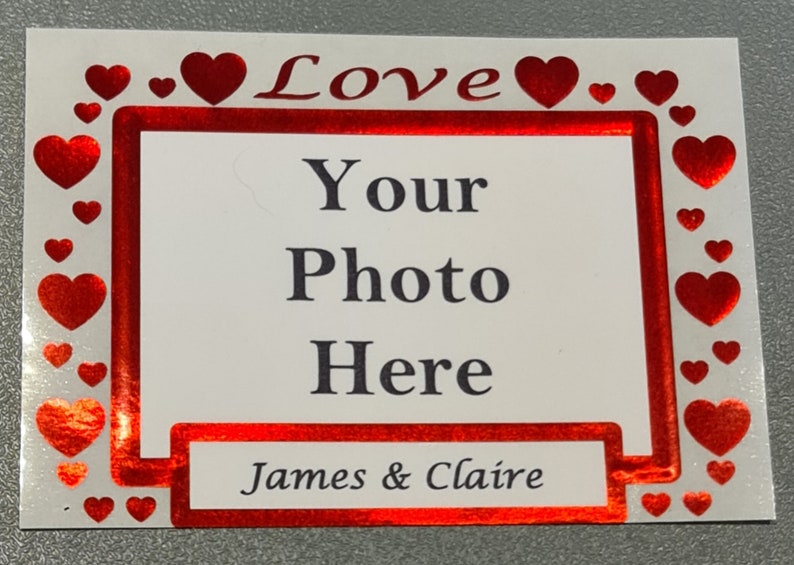 Personalised Yankee Candle Style Label Photo Love Valentines Day Wedding Birthday *CANDLE NOT INCLUDED*