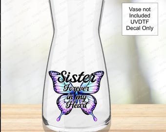 Butterfly UVDTF Decal | Mum Mam Mother Mummy | Rainbow Glass Vase Sticker | 75mm | Mother’s Day Gift