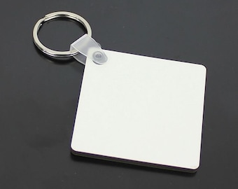 10 x Blank Sublimation Square Keyrings, Double Sided