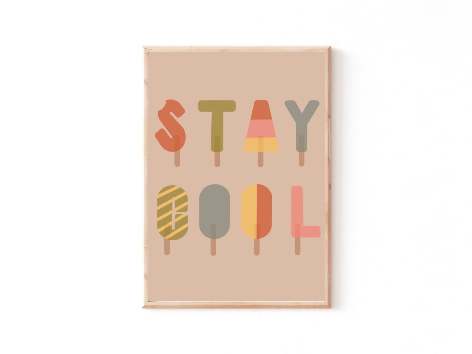 Stay Cool Popsicle Poster Quotes Phrases Sayings Digital Etsy