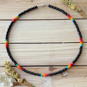 Sunset Beaded Choker, Colorful Necklace, Trendy Choker, Seed Bead Necklace, Beach Choker