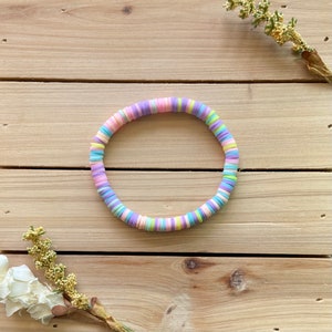 Cotton Candy Heishi Bead Bracelet, Stacking Bracelets, Stretch Bracelet, Trendy Bracelet, Heishi Bracelet, Beaded Bracelet