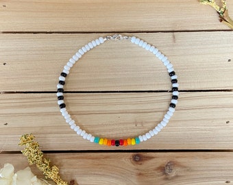 Tiki Beaded Anklet, Seed Bead Anklet, Beach Anklet, Ankle Bracelet, Boho Anklet