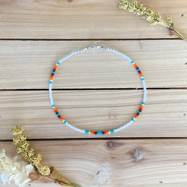 Sterling Silver Bead Anklet – Adjustable 9, 10, 11 Bead Ankle Bracelet