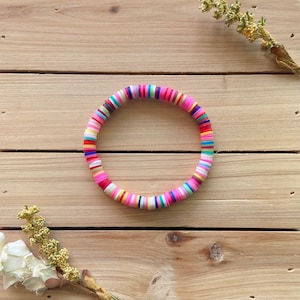 Multicolored Heishi Bead Bracelet, Stacking Bracelets, Stretch Bracelet, Trendy Bracelet, Heishi Bracelet, Beaded Bracelet