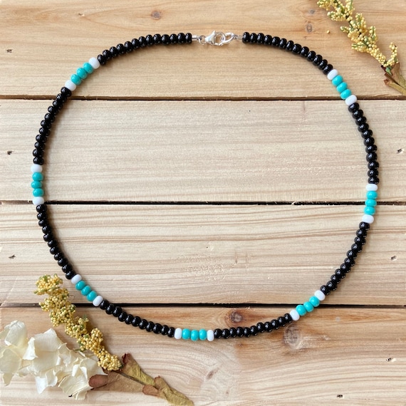 Midnight Beaded Choker, Seed Bead Choker, Beach Choker, Colorful