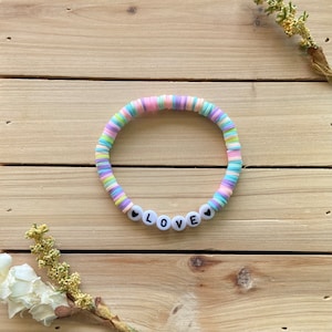Custom Heishi Bead Bracelet, Stacking Bracelets, Stretch Bracelet, Heishi Bracelet, Beaded Bracelet, Name Bracelet