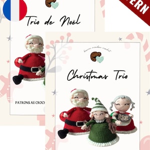 Reversible crochet PATTERN BUNDLE — Christmas Trio (En/Fr)