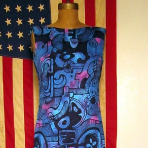 Blue Hawaii Amazing Mermaid Fit 60s Cocktail Dress Muumuu Vavavoom Tiki Bar Date