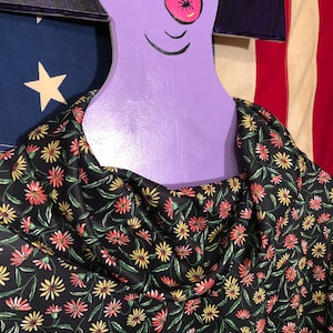 Robe Lane Bryant à col bénitier des années 70 A Real Trapeze Act, grande taille XXL