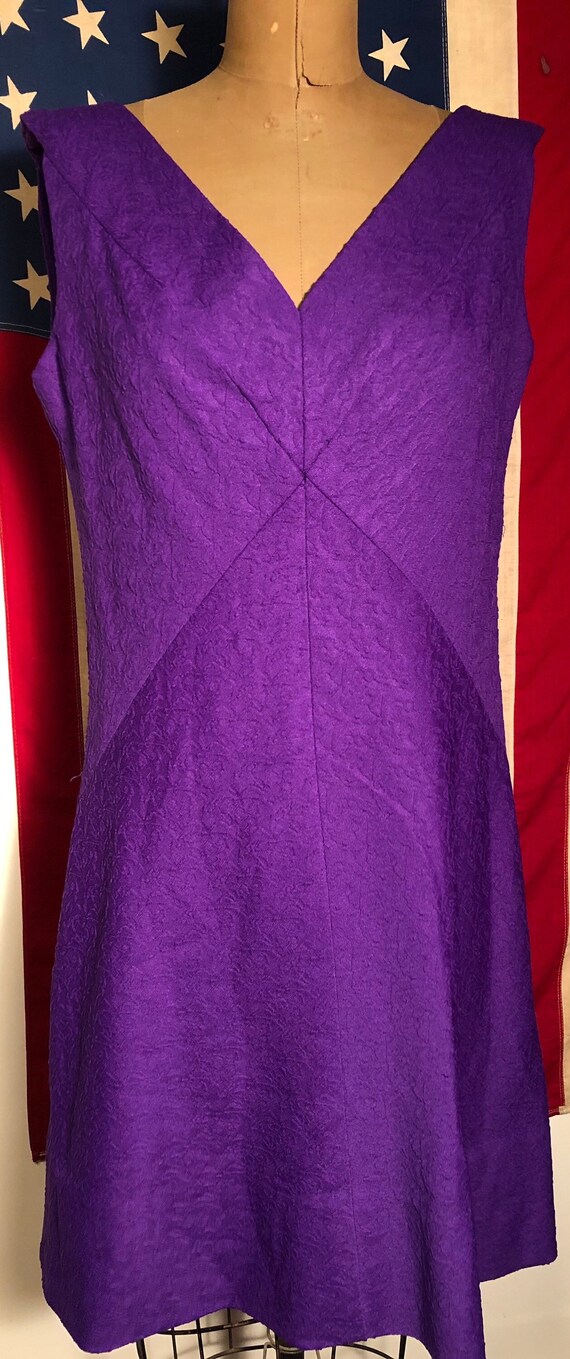 Grape Hubbabubba GoGo Mod Minidress Large 60s 70s - image 1
