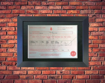 Princess Diana - UK Birth Certificate (UK Government Issued) **Museum Grade Reproduction** - Mounted And Framed