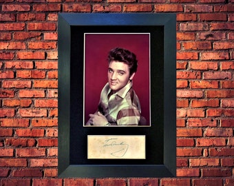 Elvis Presley - Stunning Vintage Portrait Photograph And Autograph (Museum Grade Reproduction) Mounted And Framed - Collectable/Gift