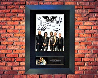 Aerosmith - Autographed Signed Photograph (Museum Grade Reproduction) Professionally Mounted/Custom Handmade Frame - Collectable/Gift