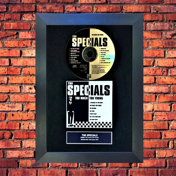 The Specials "Too Much Too Young" Featuring A Authentic Original Vintage CD - Commemorative - Mounted And Framed - Unique Collectable/Gift