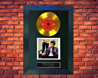 Bob Dylan "Highway 61 Revisited" 50th Anniversary Gold Vinyl Cd Record And Autographed Album Cover Framed - Unique Collectable/Gift