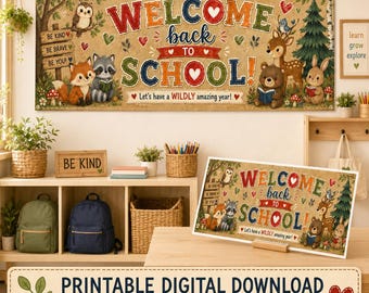 Bosdieren - Welkom terug op school banner | Digitale banner