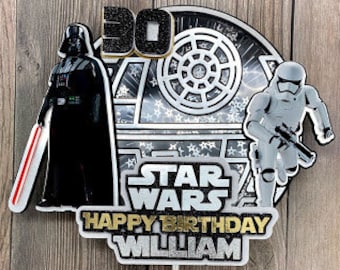 Star Wars Birthday cake topper 1098 Star Wars Party,Star Wars Silhouette Luke Skywalker cake topper Star Wars cake topper