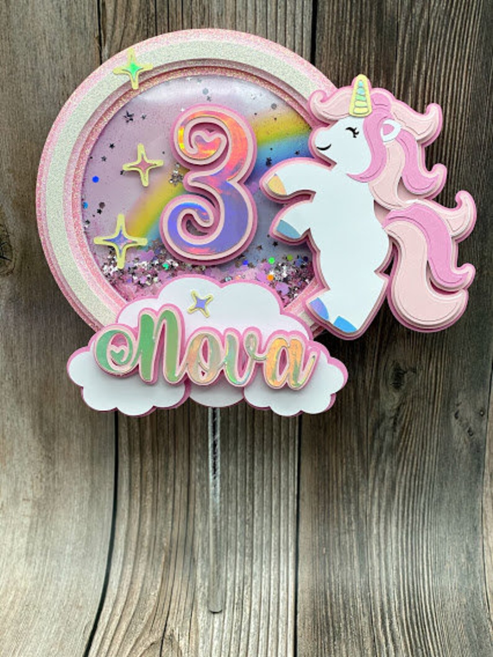 Unicorn Shake 3D Cake Topper Unicorn Cake Topper Cake | Etsy