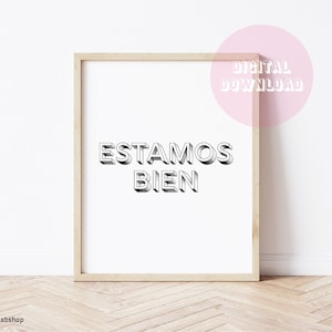 Estamos Bien Digital Poster - Impressão para download, letra de Bad Bunny, arte de parede, decoração de quarto, download instantâneo