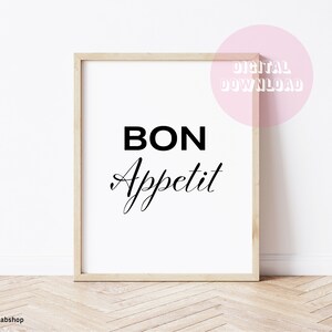 Bon Appetit Printable for Kitchen Decor