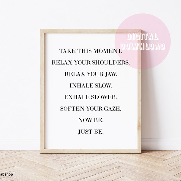 Relax Poster - Digital Print, Instant Download, Calm Poster