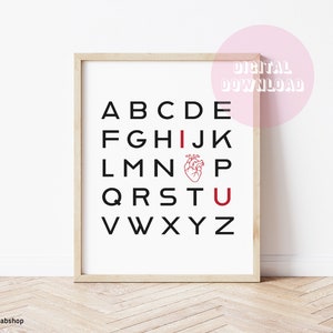 VDAY POSTER - alphabet, valentine&#39;s day, love
