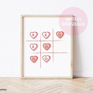 TIC TAC TOE - Love poster, valentines day, vday decor