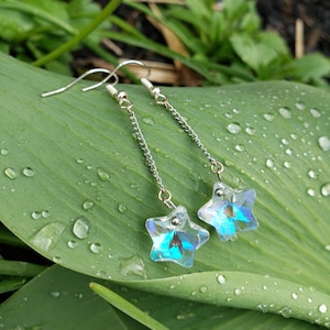 Crystal star drop earrings Hand made jewelry