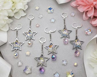 Star burst drop earrings