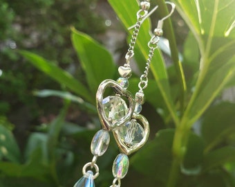 Heart of tears drop earrings