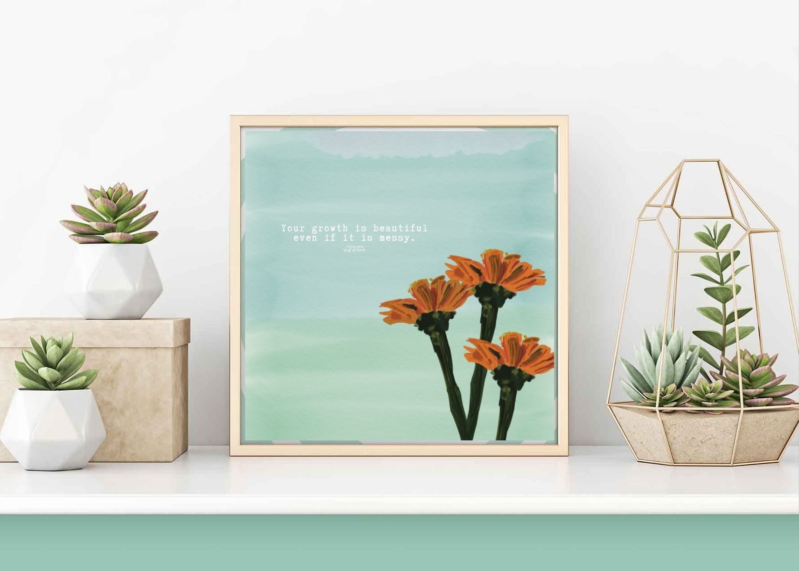 Growth Painting Inspirational Art Wall Art Growth Quote | Etsy