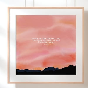 Hope Painting, Wall Art, Watercolor, Inspirational, Encouragement, Sunset, Nature, Christian Decor, Wall Art, Printable, Instant Download