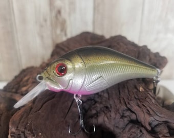 Hand Painted Gold/Black Shad Fishing Lure Crank Bait