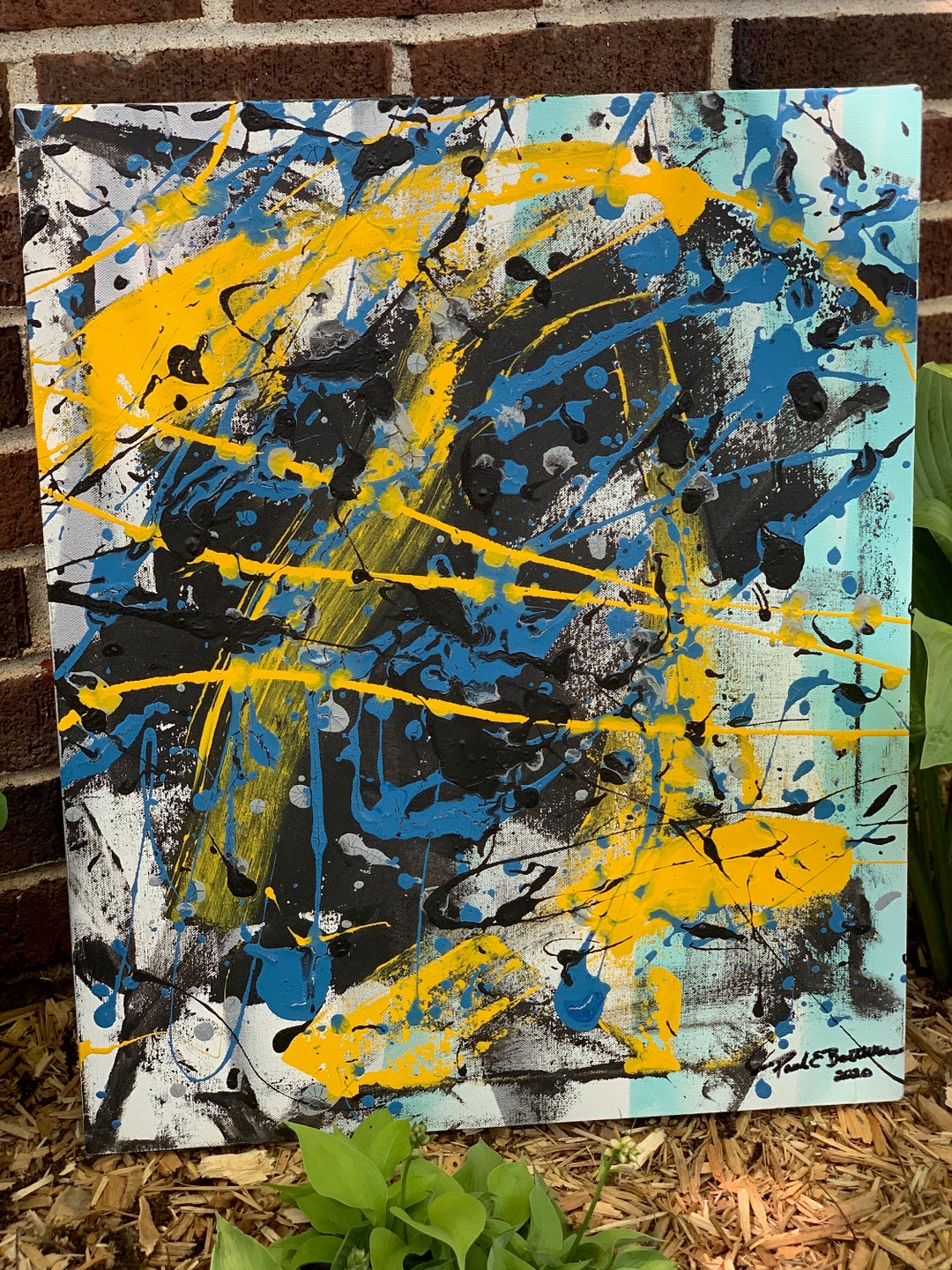 Handgemachte Leinwand mit abstraktem Gemälde, LA Beach Etsy.de