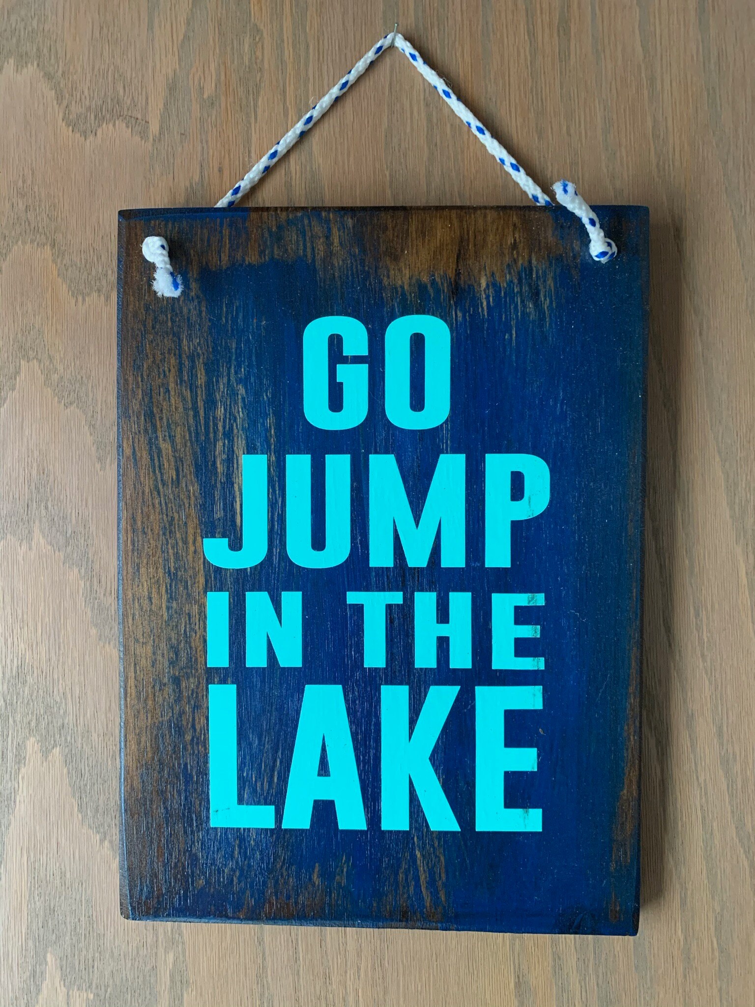 Go jump in the lake wooden decorative sign | Etsy