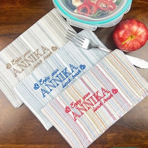 Personalized Embroidered Cloth Lunch Napkin: Reusable Eco-Friendly Placemat