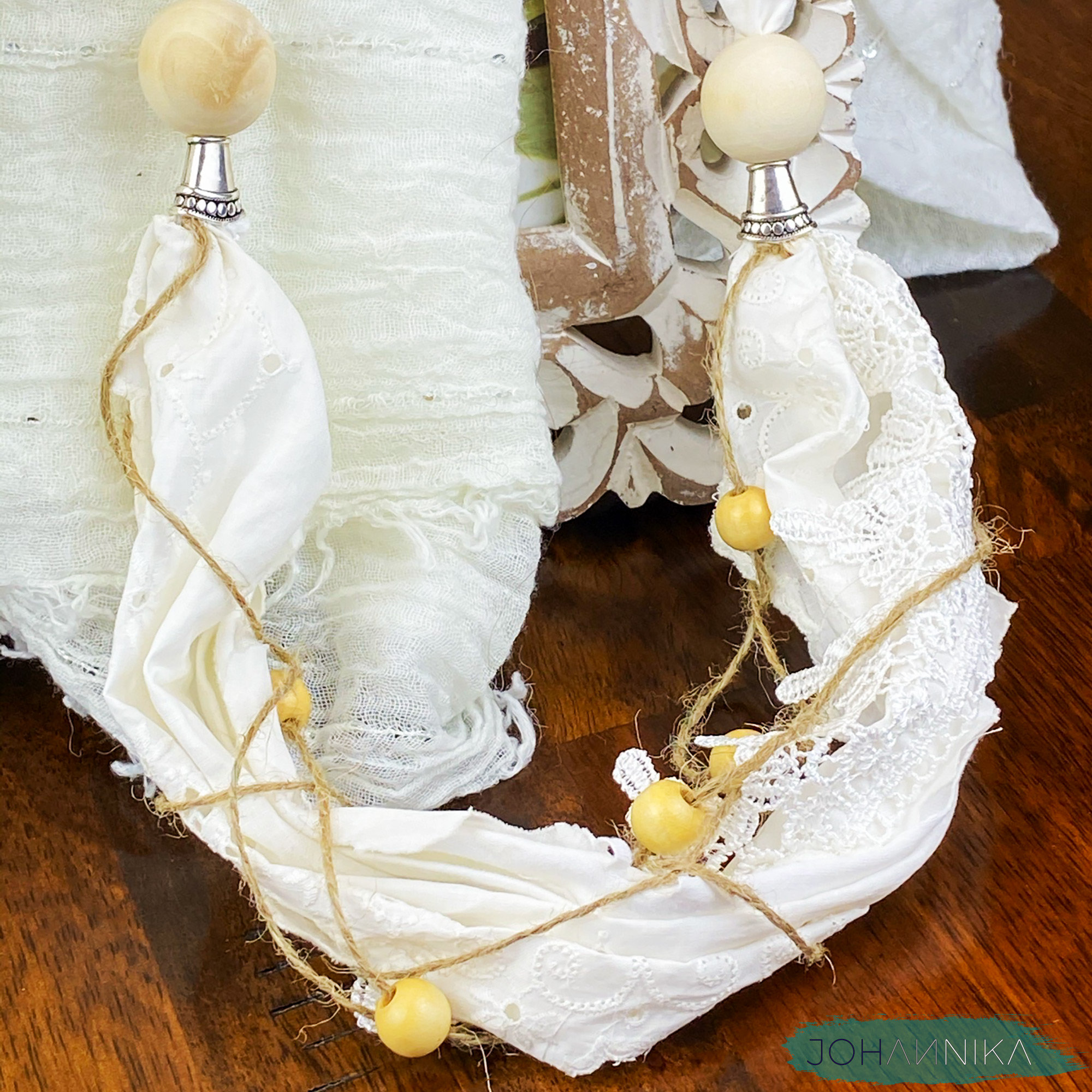Collier Femme Bohème En Perles De Bois Santal - Long 1 Mètre - Fait Main En France