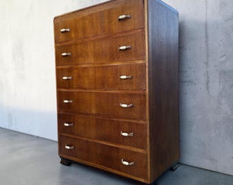 Art Deco Oak tallboy chest of drawers