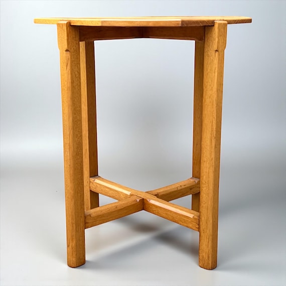 Arts and Crafts Antique Golden Oak side table.