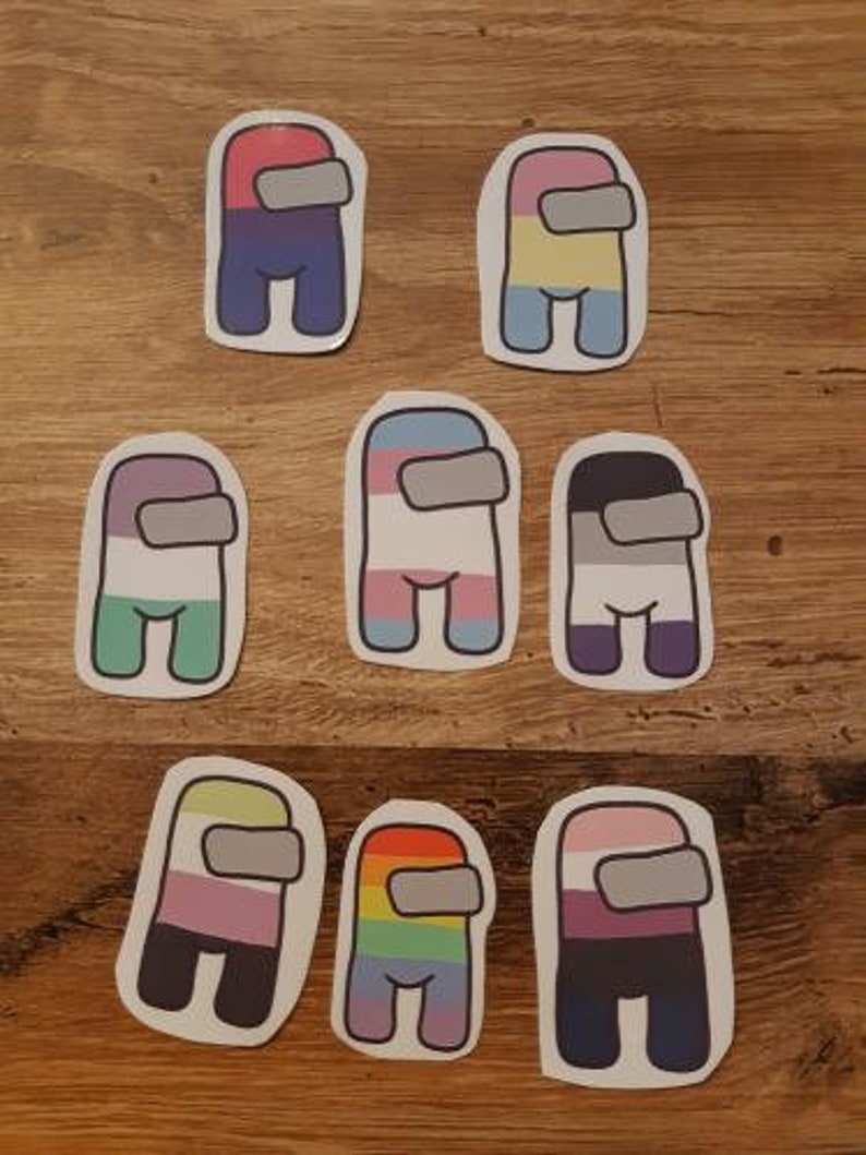 printable among us lgbt stickers download etsy