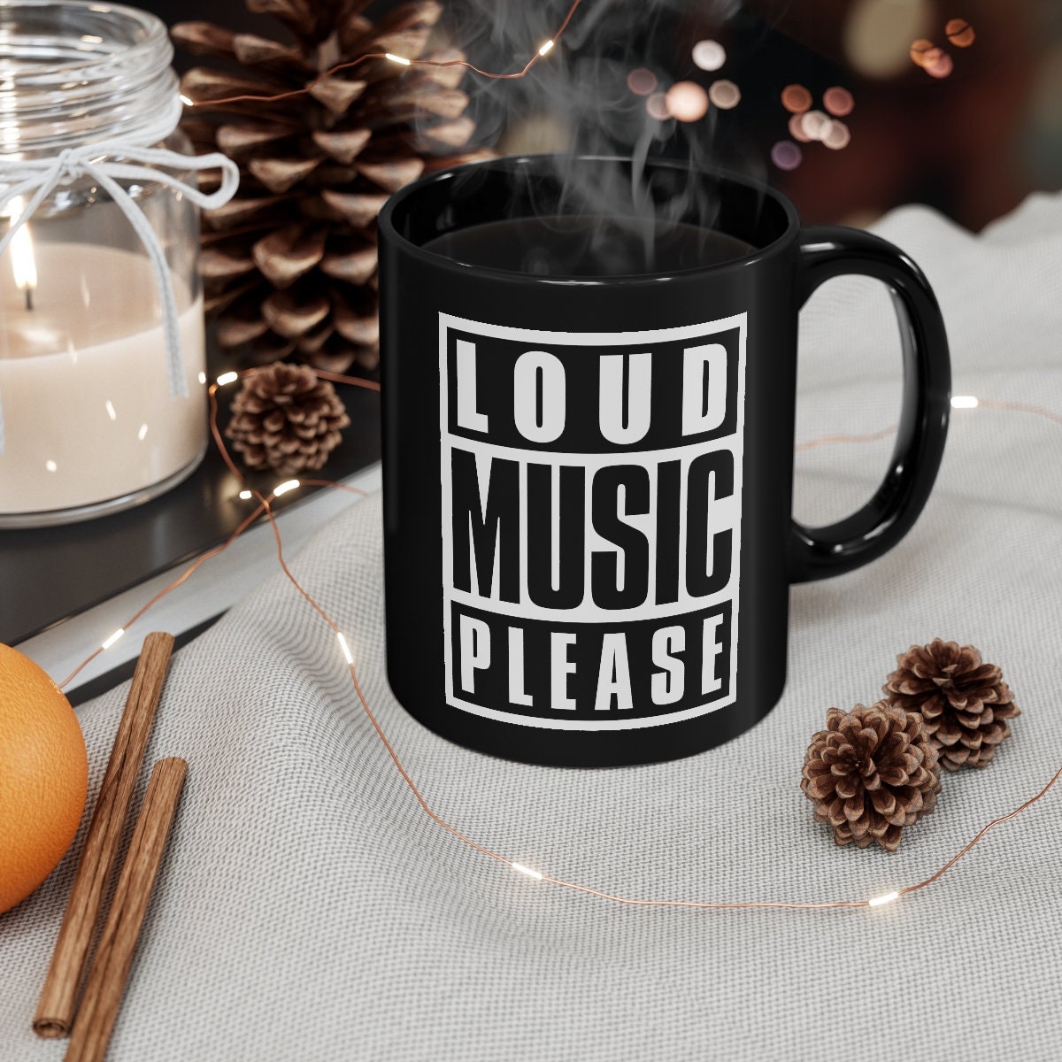 LOUD MUSIC PLEASE Black Mug Etsy LOUD MUSIC PLEASE Black Mug Etsy