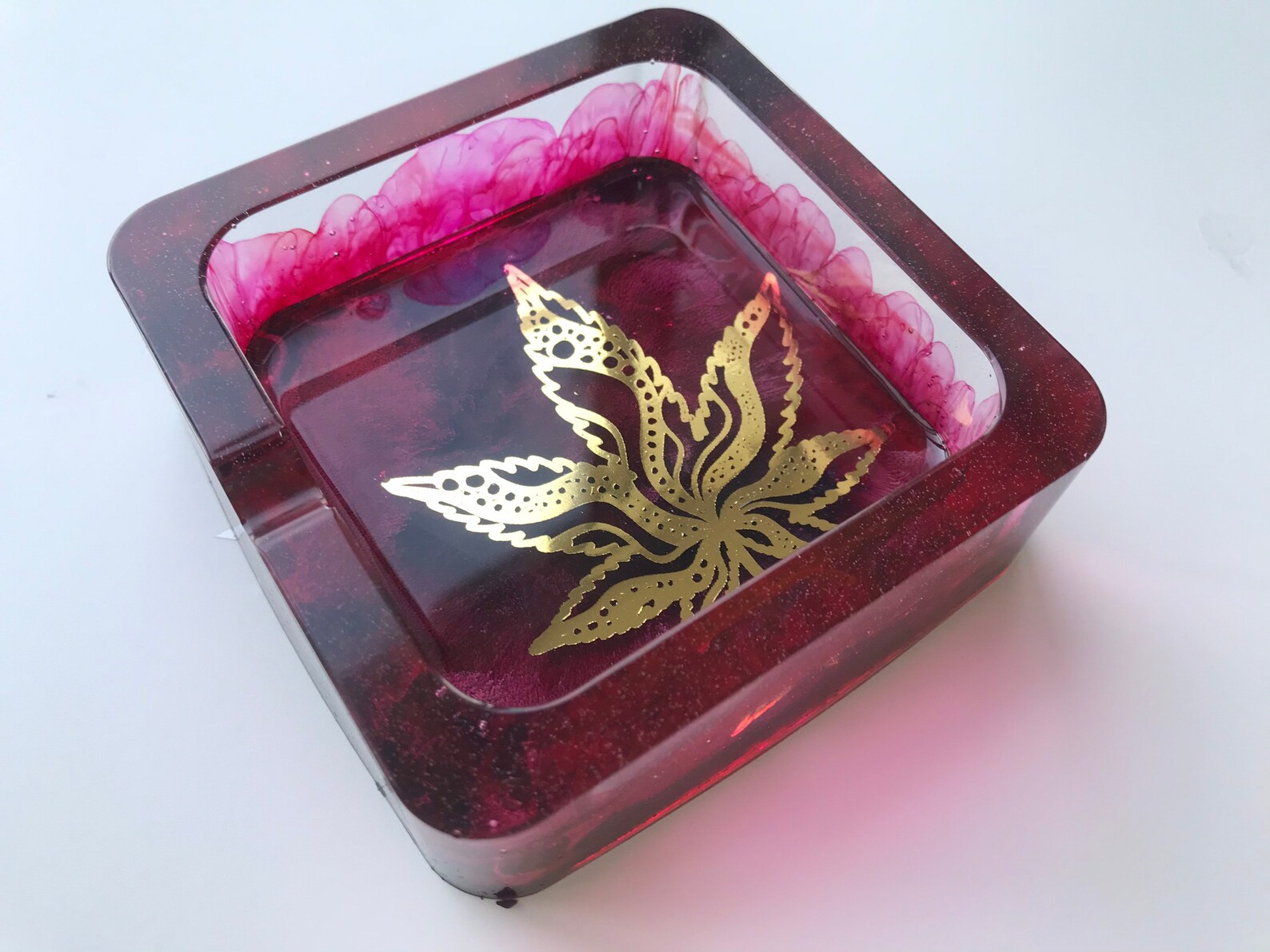 Handmade Cannabis Leaf Custom Ashtray Stoner Decor Stoner Etsy