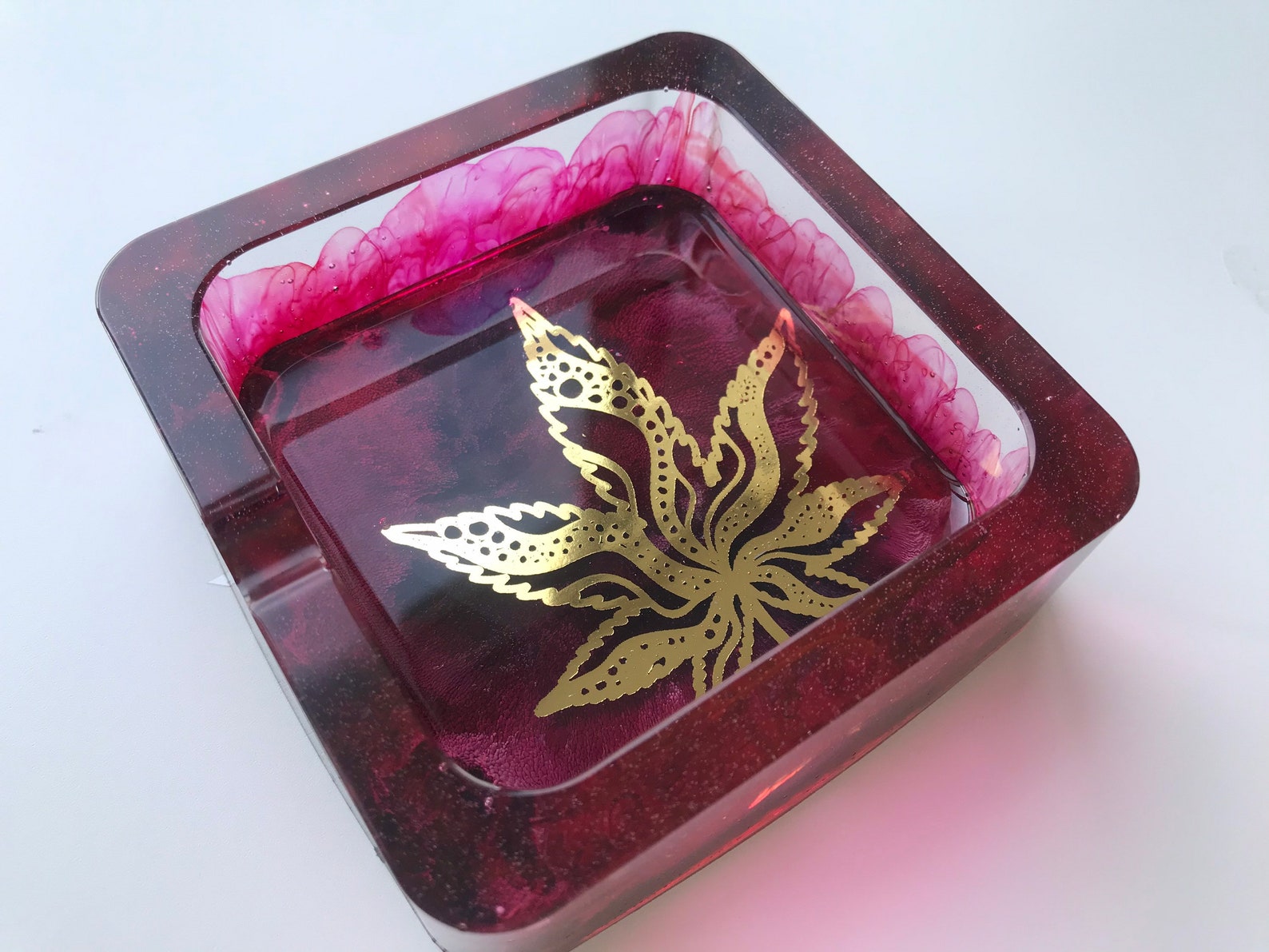Handmade Cannabis Leaf Custom Ashtray Stoner Decor Stoner Etsy
