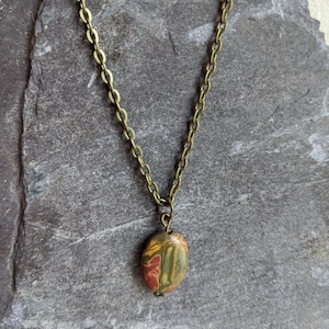 Picasso Jasper bronze necklace. Unique and one of a kind.