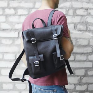 men's rugged leather backpack
