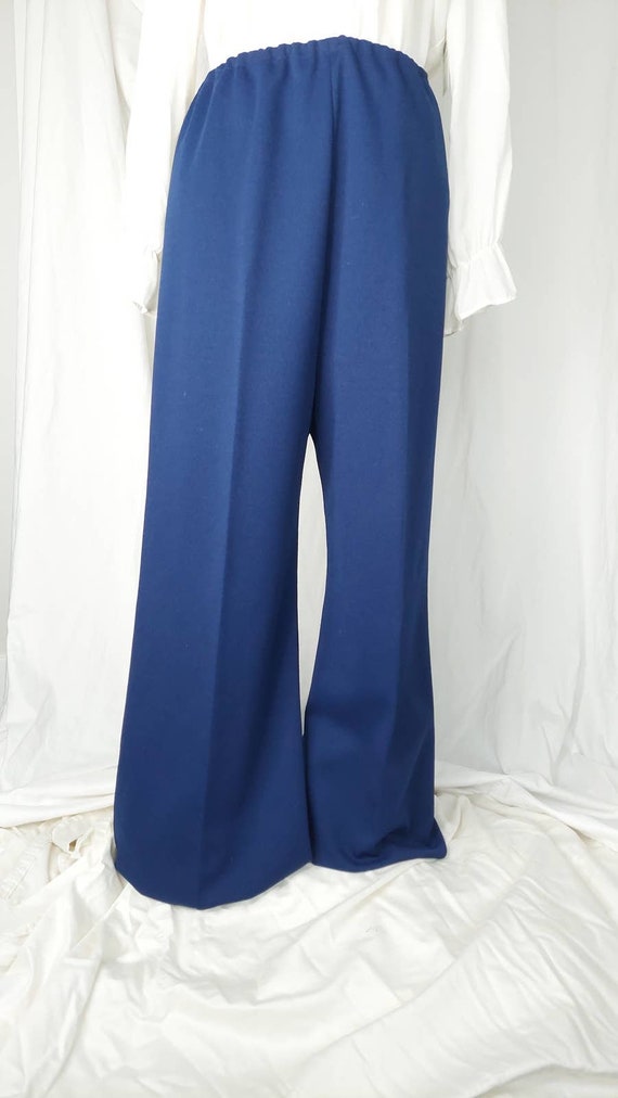 Vintage Classic Navy Velvet Tailored Trousers - W31 L32