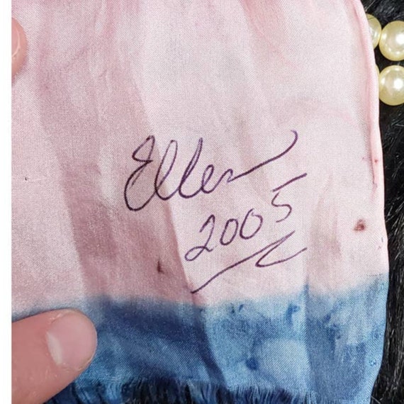 Vintage Ellen Hand-Painted Silk Color Block Oblon… - image 3